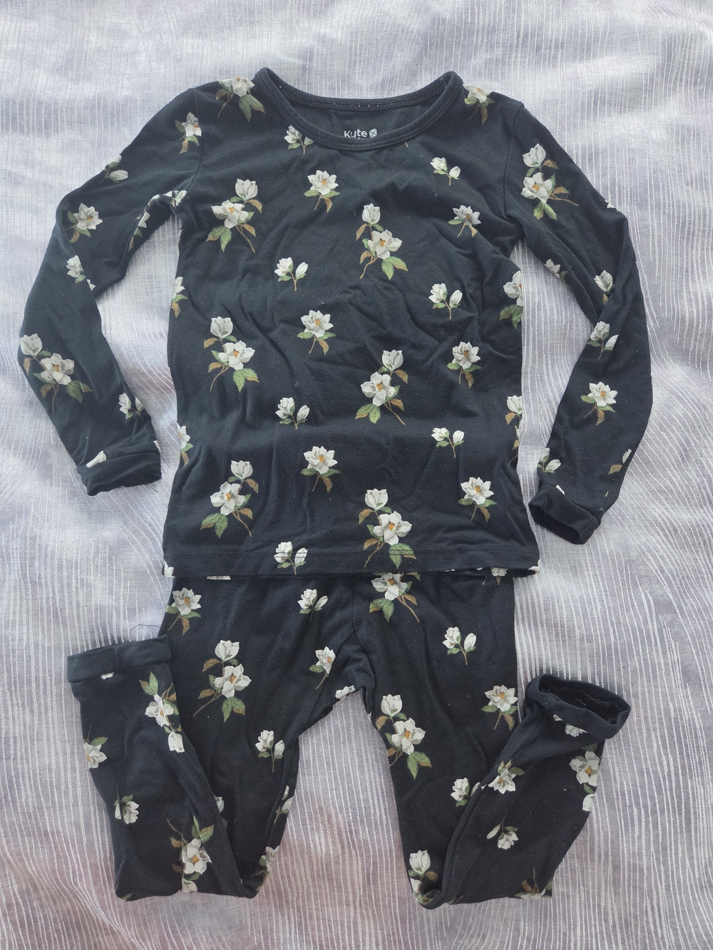 Kyte BABY Bamboo Black Long-Sleeve Pajamas Midnight Magnolia